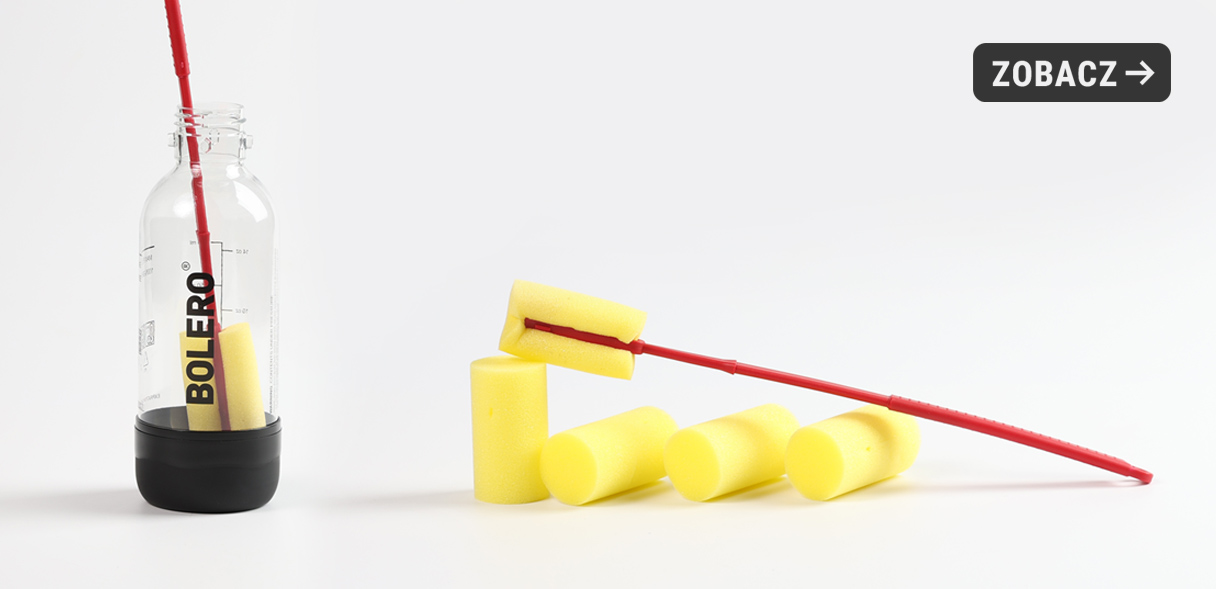 Praktyczny zestaw Bolero do czyszczenia butelek: gąbki i uchwyt