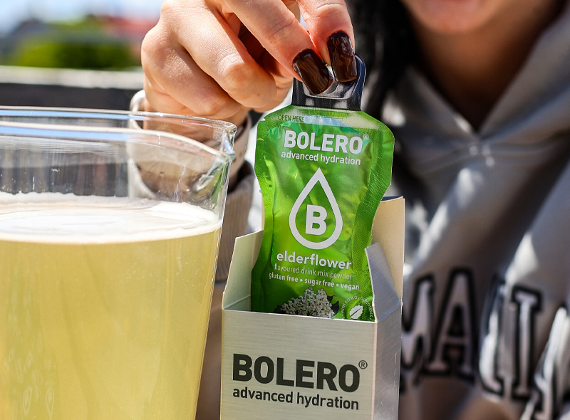 Saszetki Bolero Elderflower – zdrowy napój bez kalorii, idealny do codziennego nawodnienia