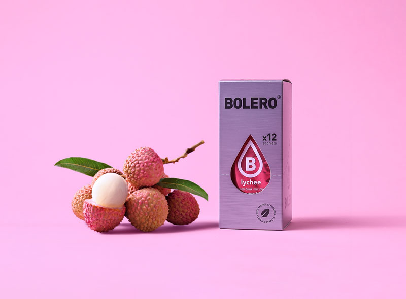 Bolero Lychee napój bez cukru o smaku liczi – opakowanie 12 saszetek