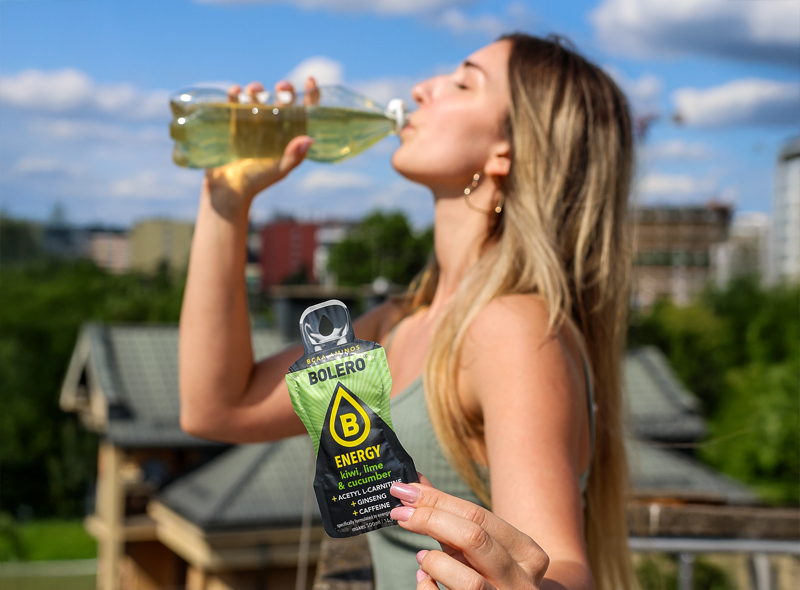 Bolero Energy Kiwi Lime & Cucumber – napój w proszku z kofeiną o smaku kiwi, limonki i ogórka