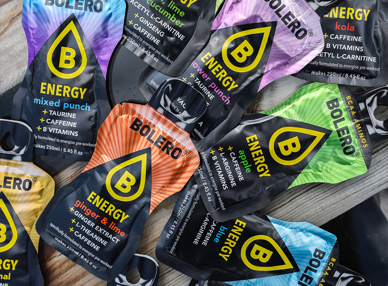 Bolero energy napój w proszku bez cukru, z naturalną kofeiną i guaraną. mix smaków 20szt.