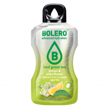 Bolero 8g Iced Green Tea Lemon & Elderflower (Zielona herbata mrożona o smaku cytryny i kwiatu czarnego bzu) ze stewią