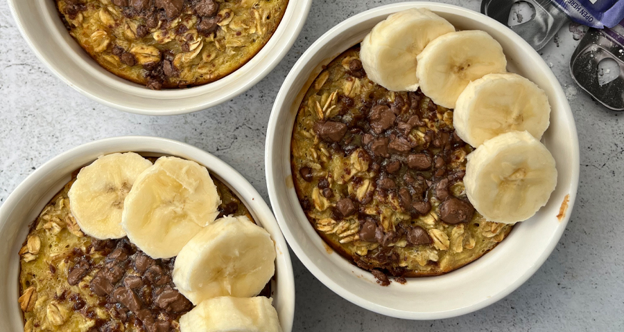 Pieczona owsianka bananowa